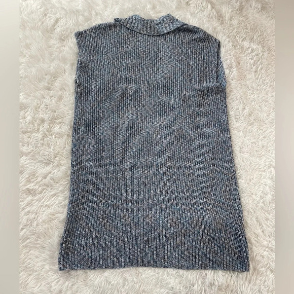 CAbi Sleeveless Blue Knit Long Duster Open Front Sweater Cardigan Women’s Size S - Picture 8 of 11